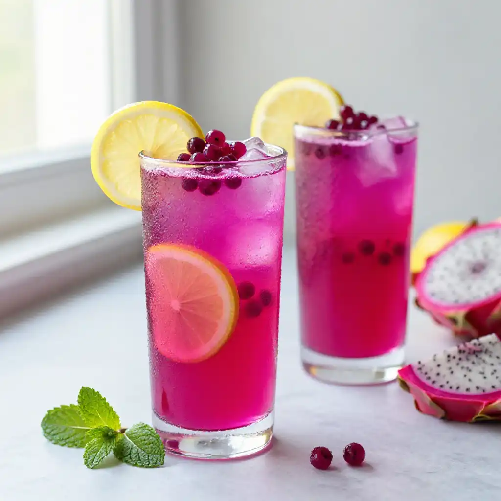 Dragon Fruit Lemonade for Stunning Color plated dish
