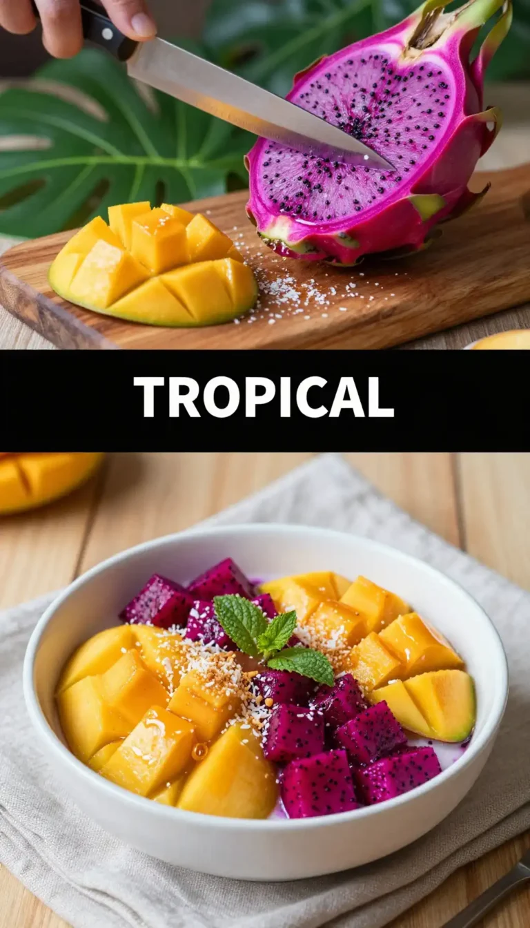 Dragon Fruit Pitaya Bowl with Coconut and Mango