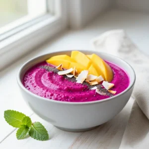Dragon Fruit Pitaya Bowl with Coconut & Mango