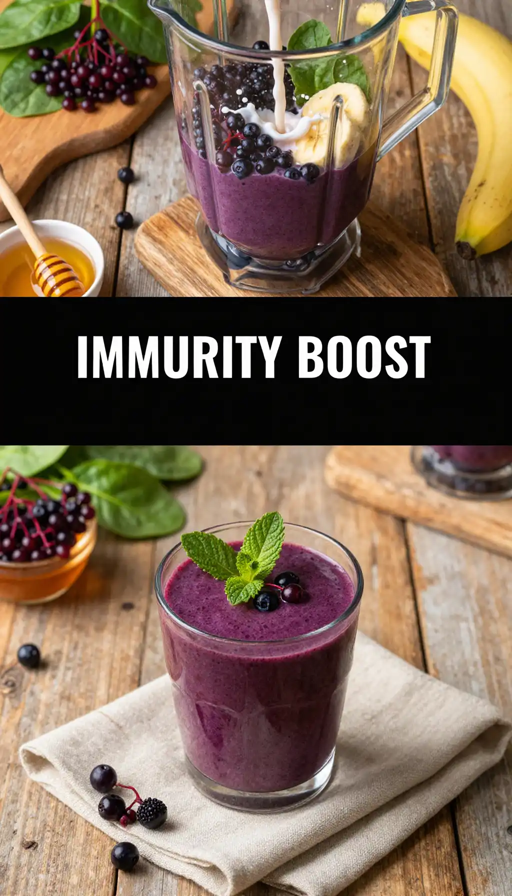 Elderberry Immune Boost Smoothie for Winter Wellness pinterest pin
