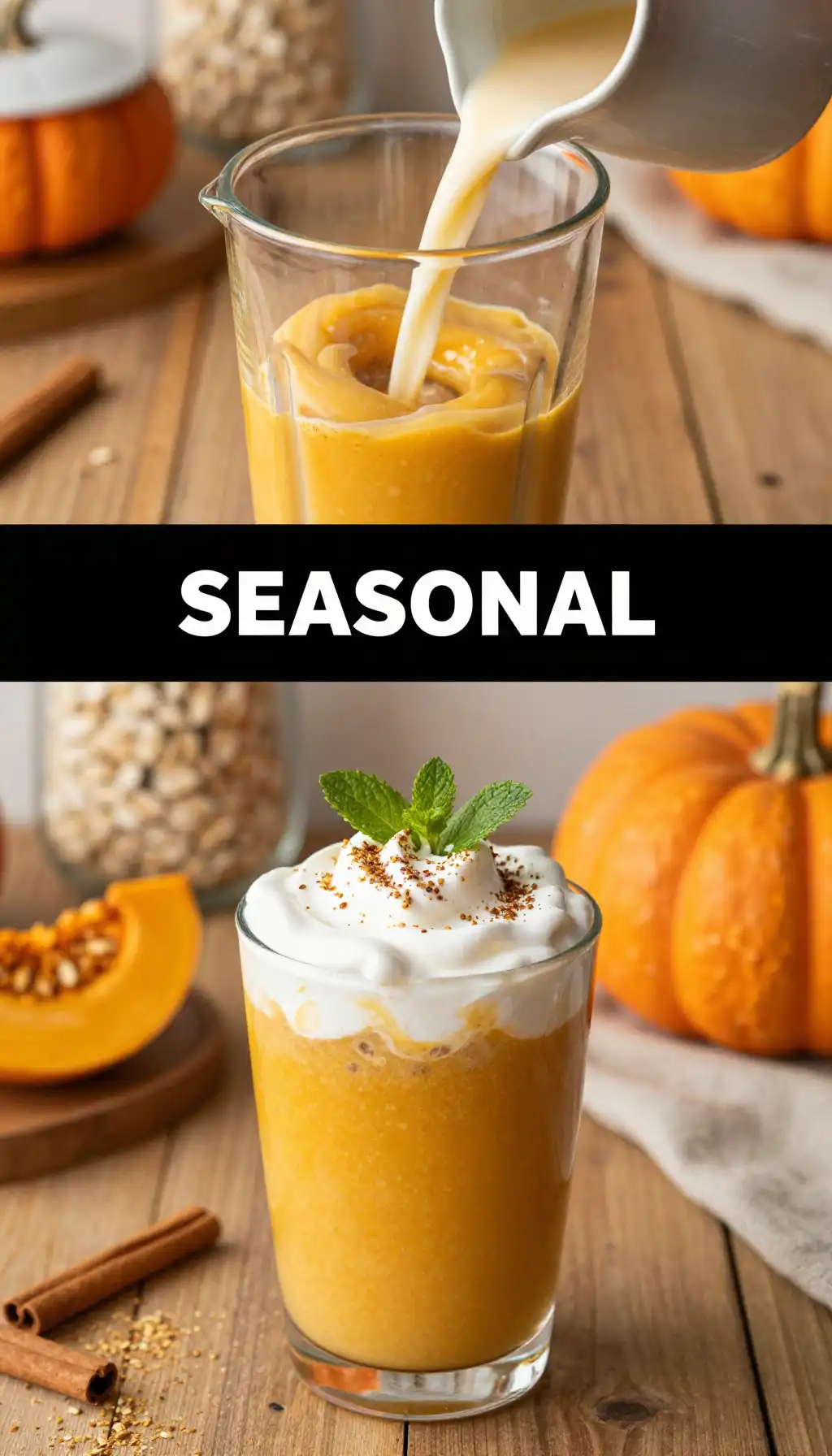 Fall Pumpkin Pie Smoothie with Oat Milk pinterest pin