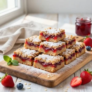 Easy Farmhouse Oatmeal Jam Bars Recipe