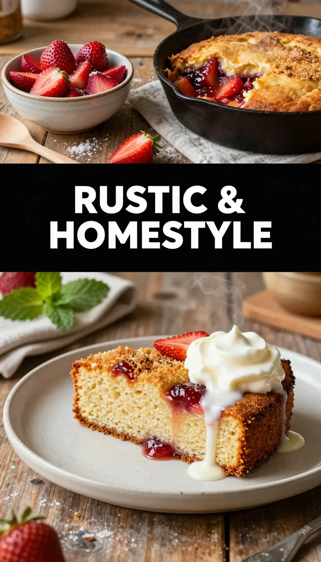 Farmhouse Rhubarb And Strawberry Cake
