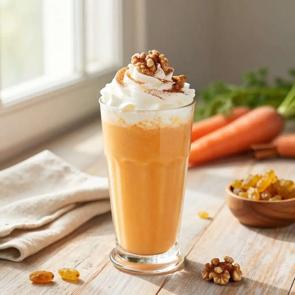 Feel-Good Carrot Cake Smoothie with Walnuts and Cinnamon plated dish