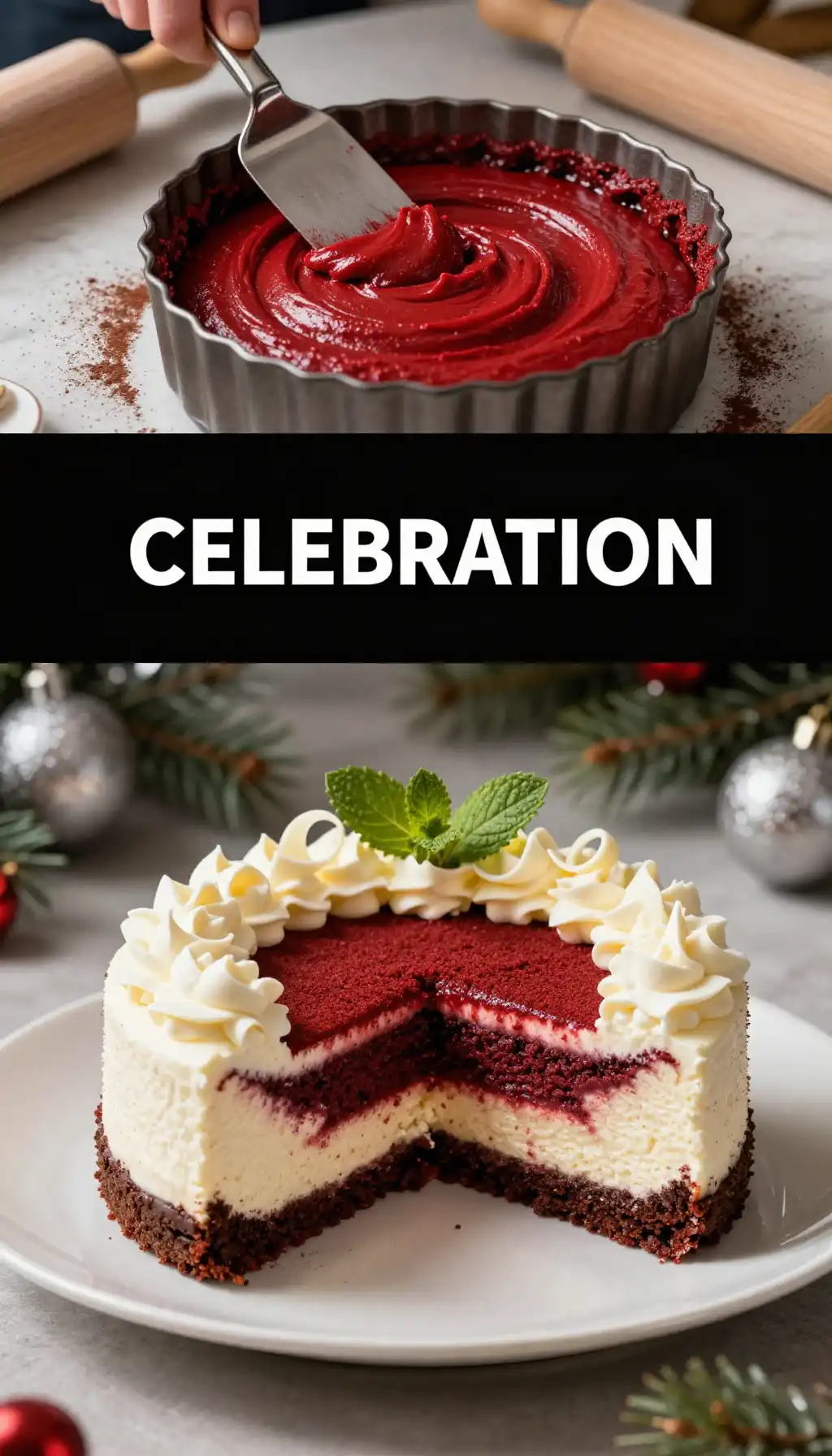 Festive Red Velvet Cheesecake