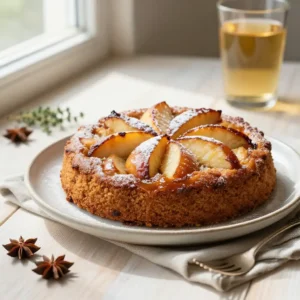 Warm Five-Spice Roasted Apple Cake with Caramel Drizzle