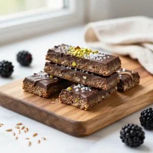 Easy No-Bake Flaxseed & Dark Chocolate Bars