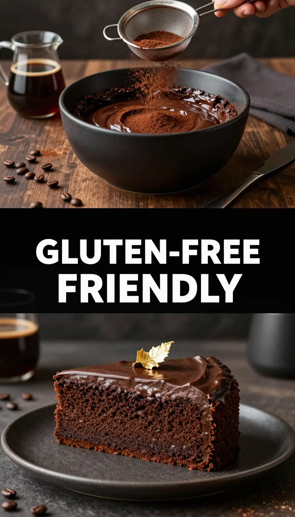 Flourless Dark Chocolate Espresso Cake