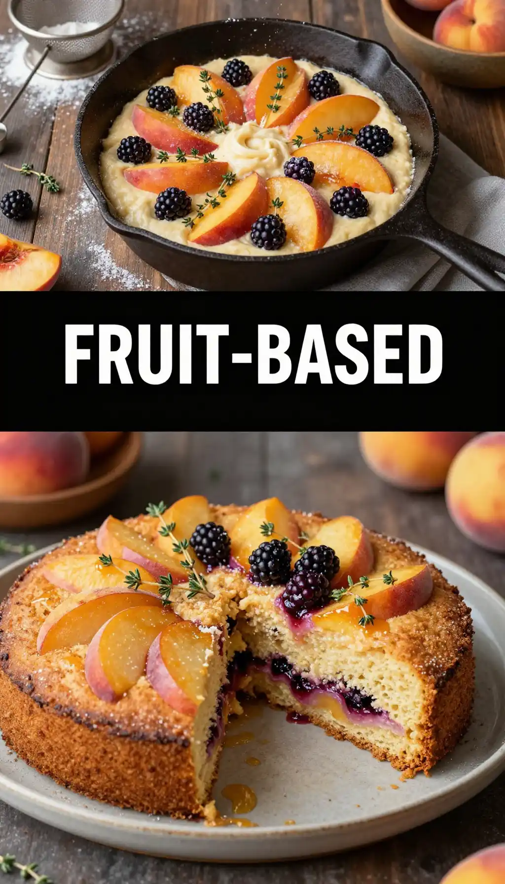 Fresh Peach And Blackberry Thyme Cake