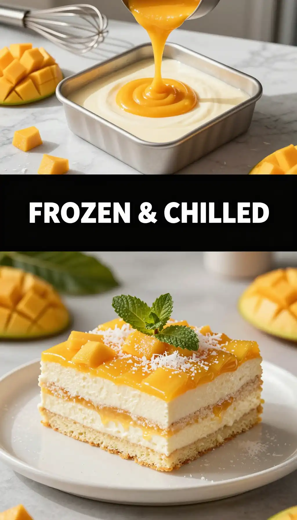Frozen Mango And Coconut Sponge Cake