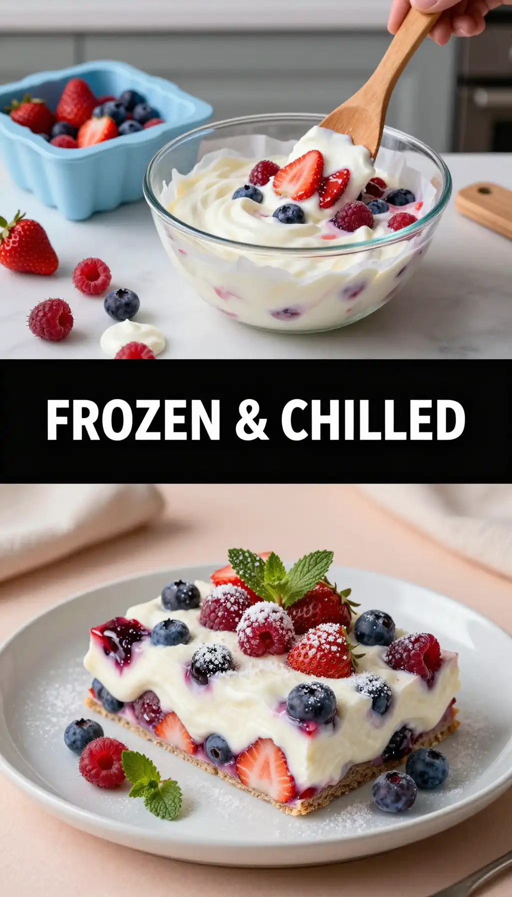 Frozen Yogurt And Berry Bars