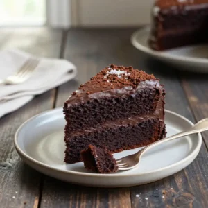 Best Fudgy Devil's Food Cake with Cocoa Nib Crunch