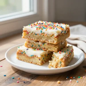 Gooey Funfetti Sugar Cookie Bars Recipe - Easy Sprinkles