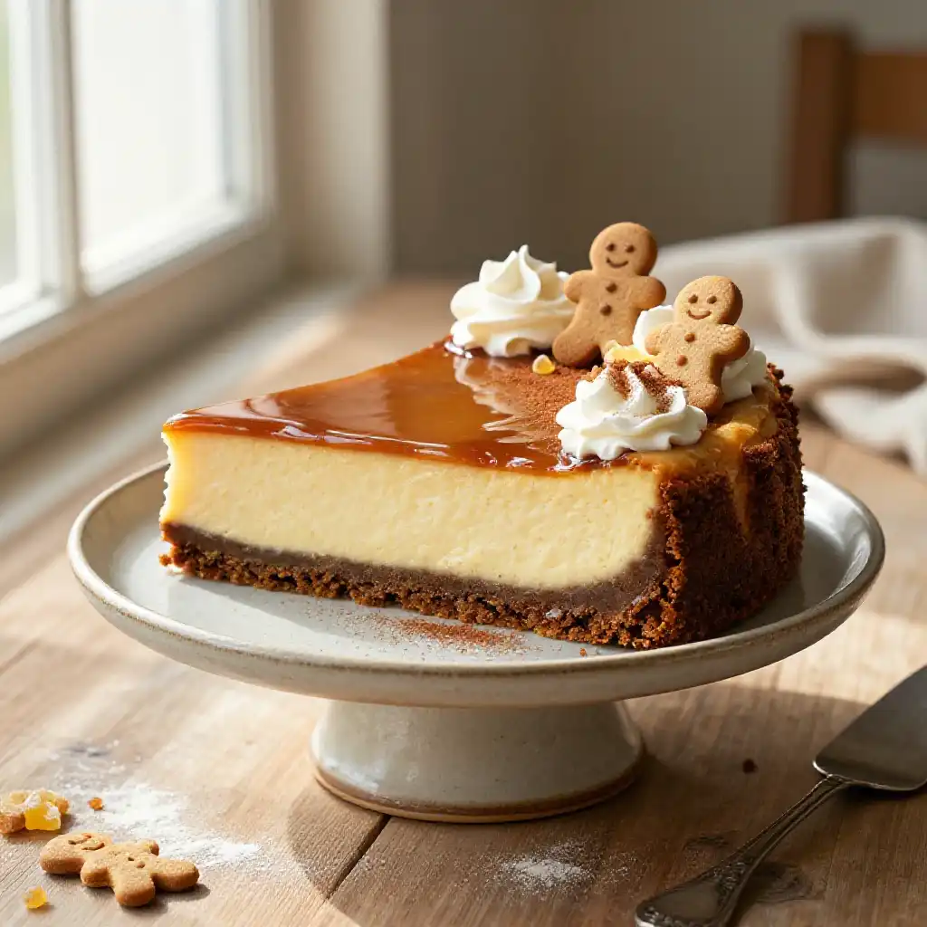 Gingerbread and Molasses Cheesecake plated dish