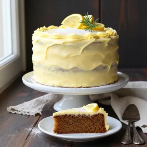 Homemade Gingerbread Layer Cake with Lemon Buttercream