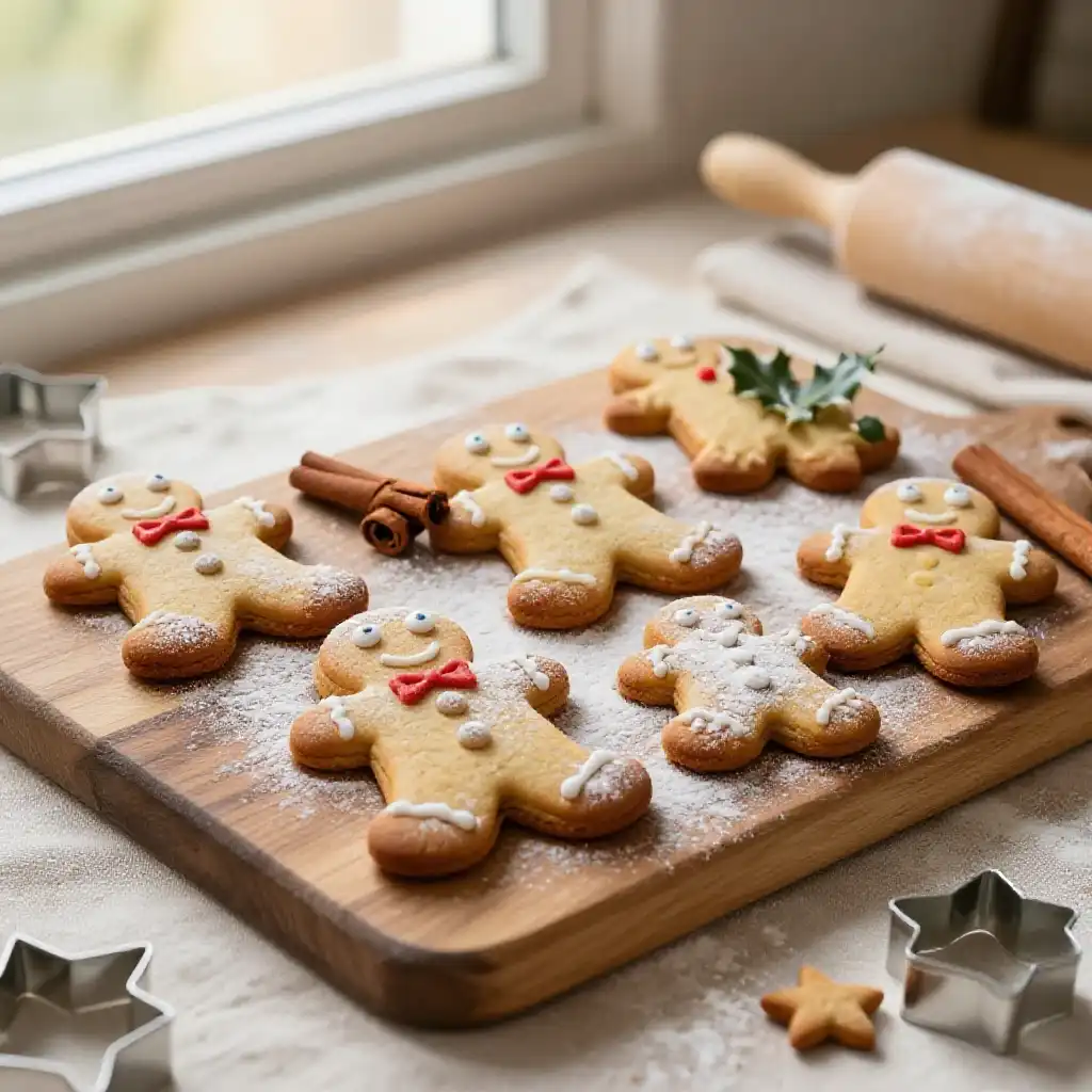 Classic Gingerbread Men Cookies plated dish