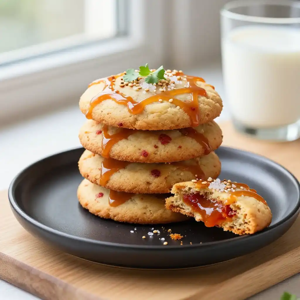 Gochujang Caramel Cookies plated dish