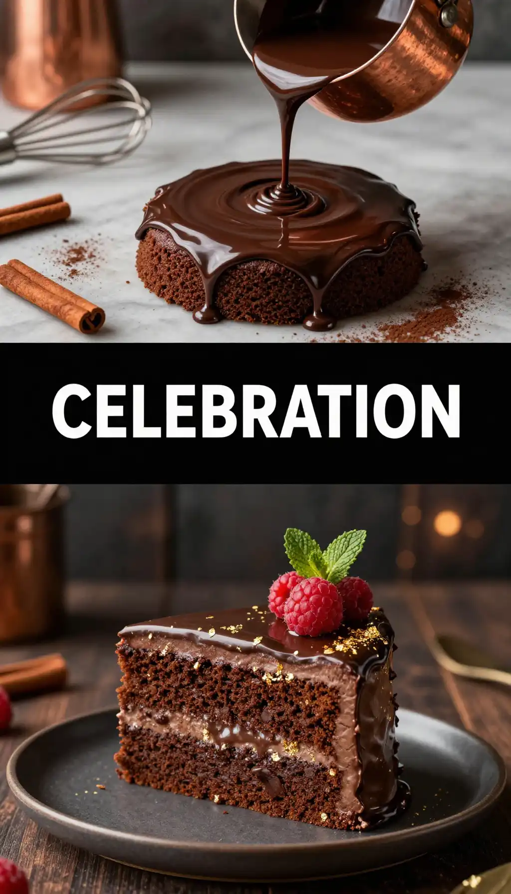 Gold Leaf And Dark Chocolate Ganache Cake