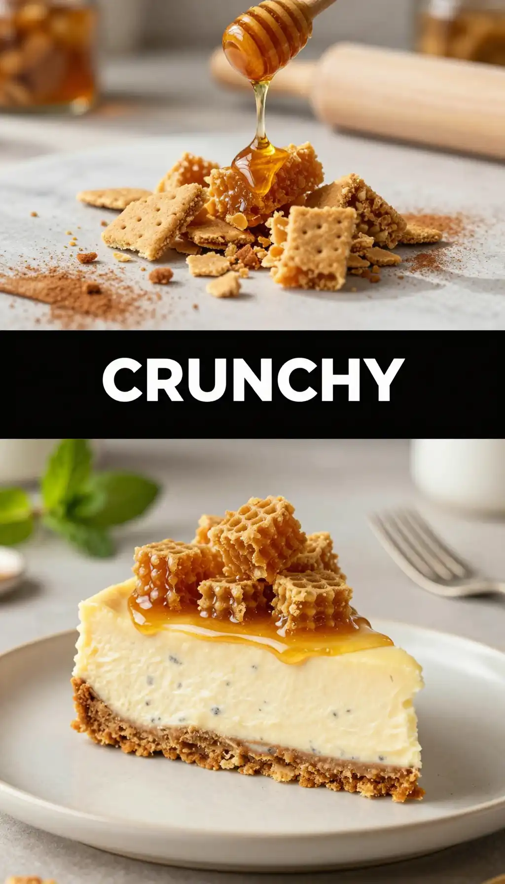Graham Cracker And Honeycomb Cheesecake