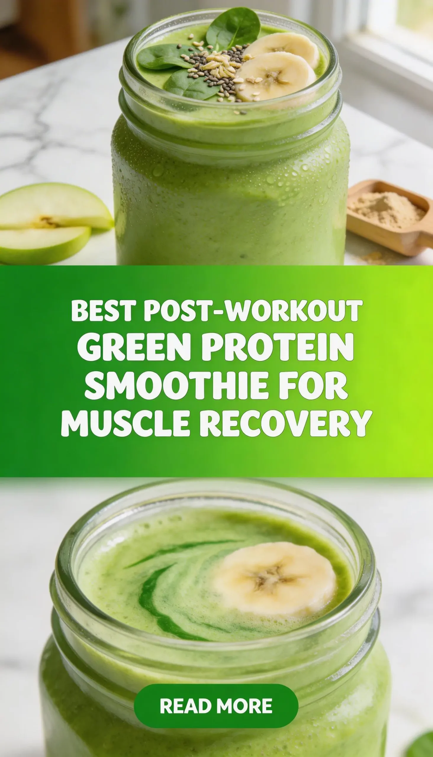 Green Protein Smoothie for Post-Workout pinterest pin