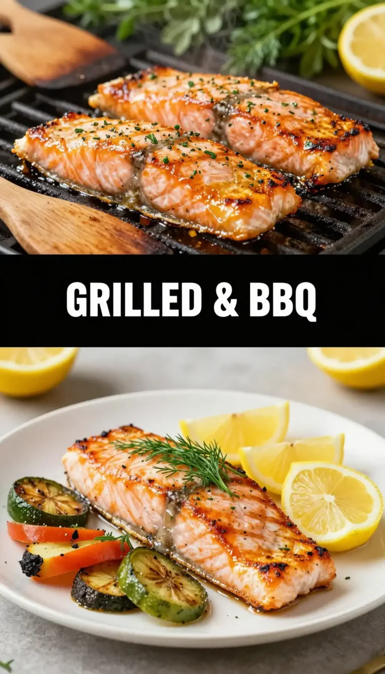 Grilled Salmon Steaks with Lemon Dill Butter