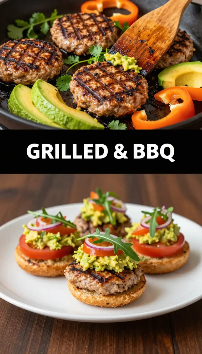Grilled Turkey Burgers with Avocado Spread