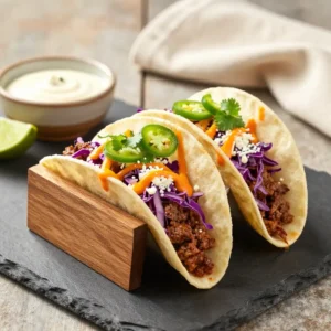 Ground Beef Tacos with Spicy Chipotle Crema Recipe