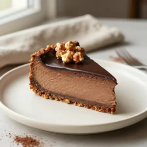 No-Bake Hazelnut Chocolate Cheesecake with Oreo Crust