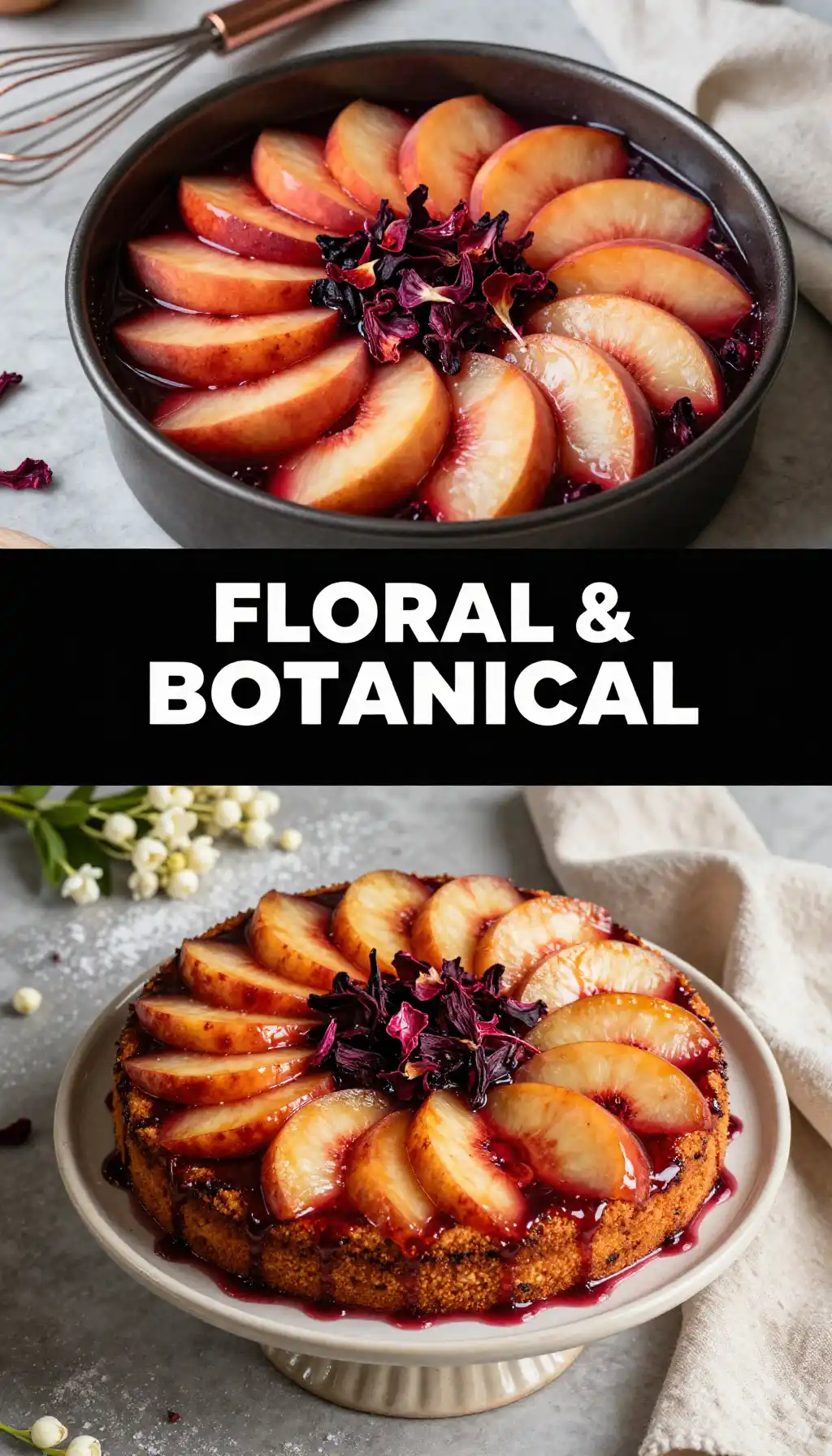 Hibiscus And White Peach Cake