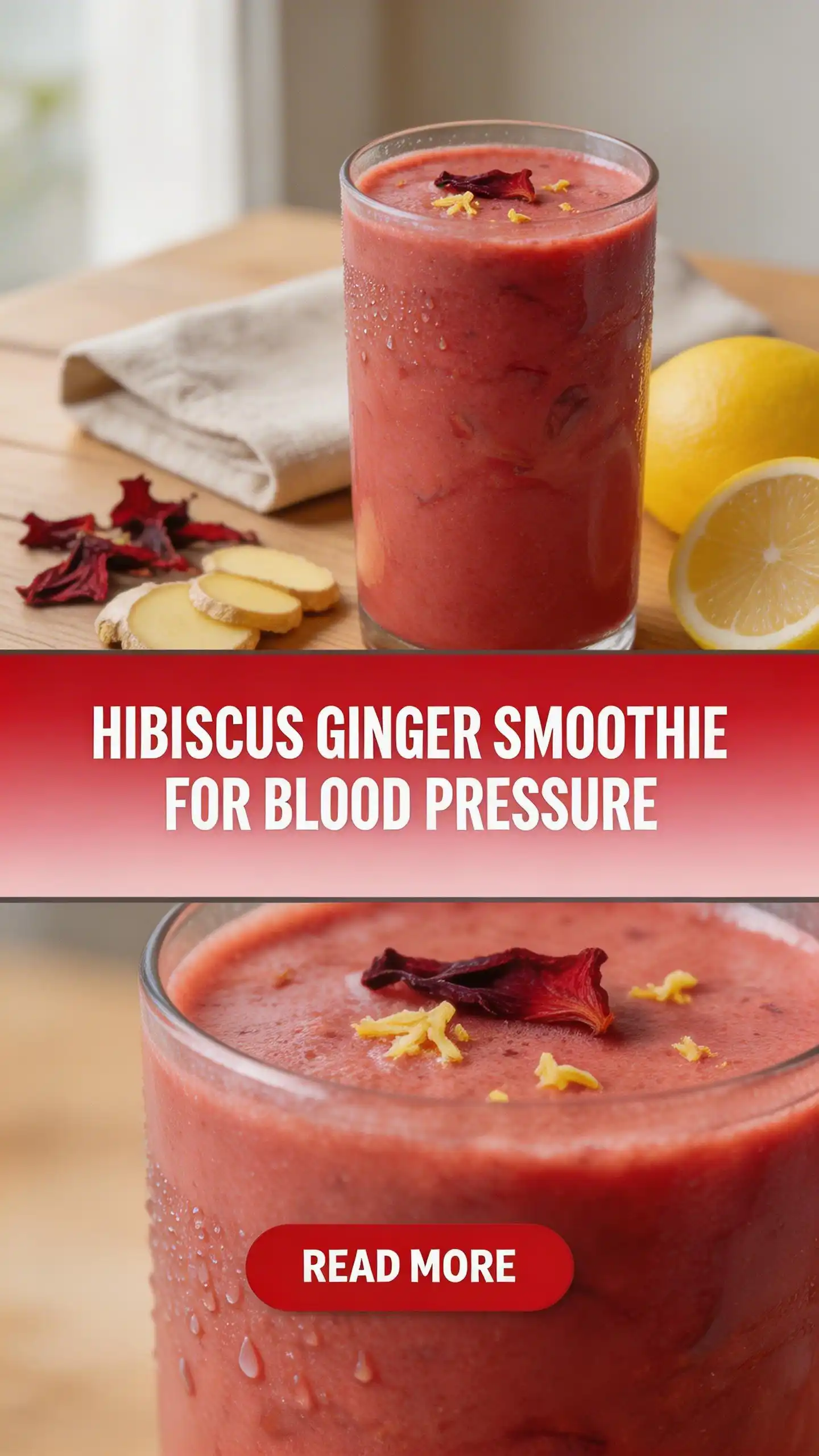 Hibiscus Ginger Smoothie for Blood Pressure