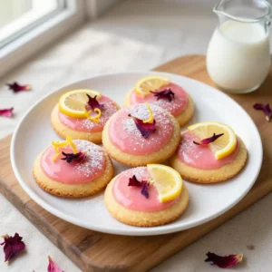 Easy Hibiscus Glazed Lemon Cookies Recipe