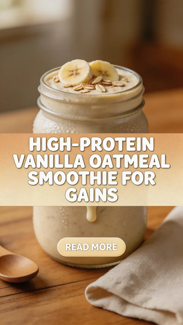 High-Protein Vanilla Oatmeal Smoothie for Gains