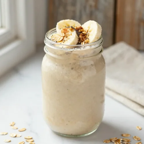 High-Protein Vanilla Oatmeal Smoothie for Muscle Gain