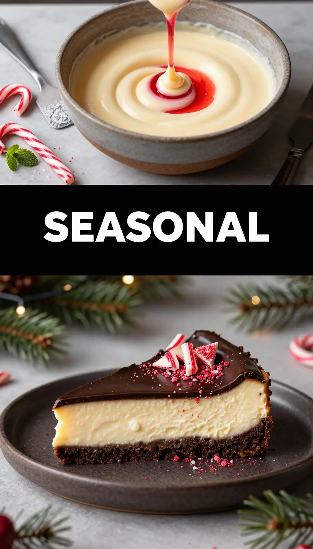 Holiday Peppermint Bark Cheesecake