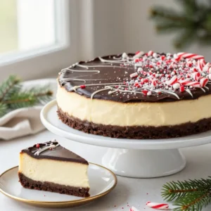 No-Bake Holiday Peppermint Bark Cheesecake Recipe