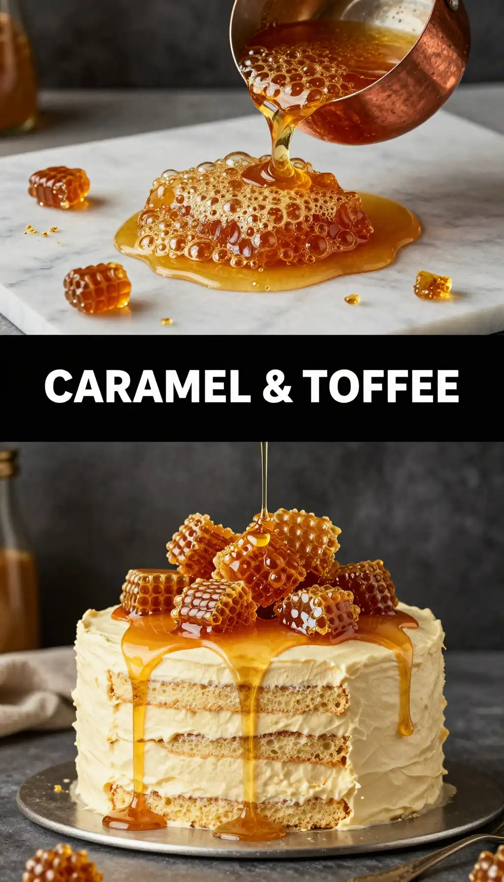 Honeycomb And Toffee Crunch Cake pinterest pin