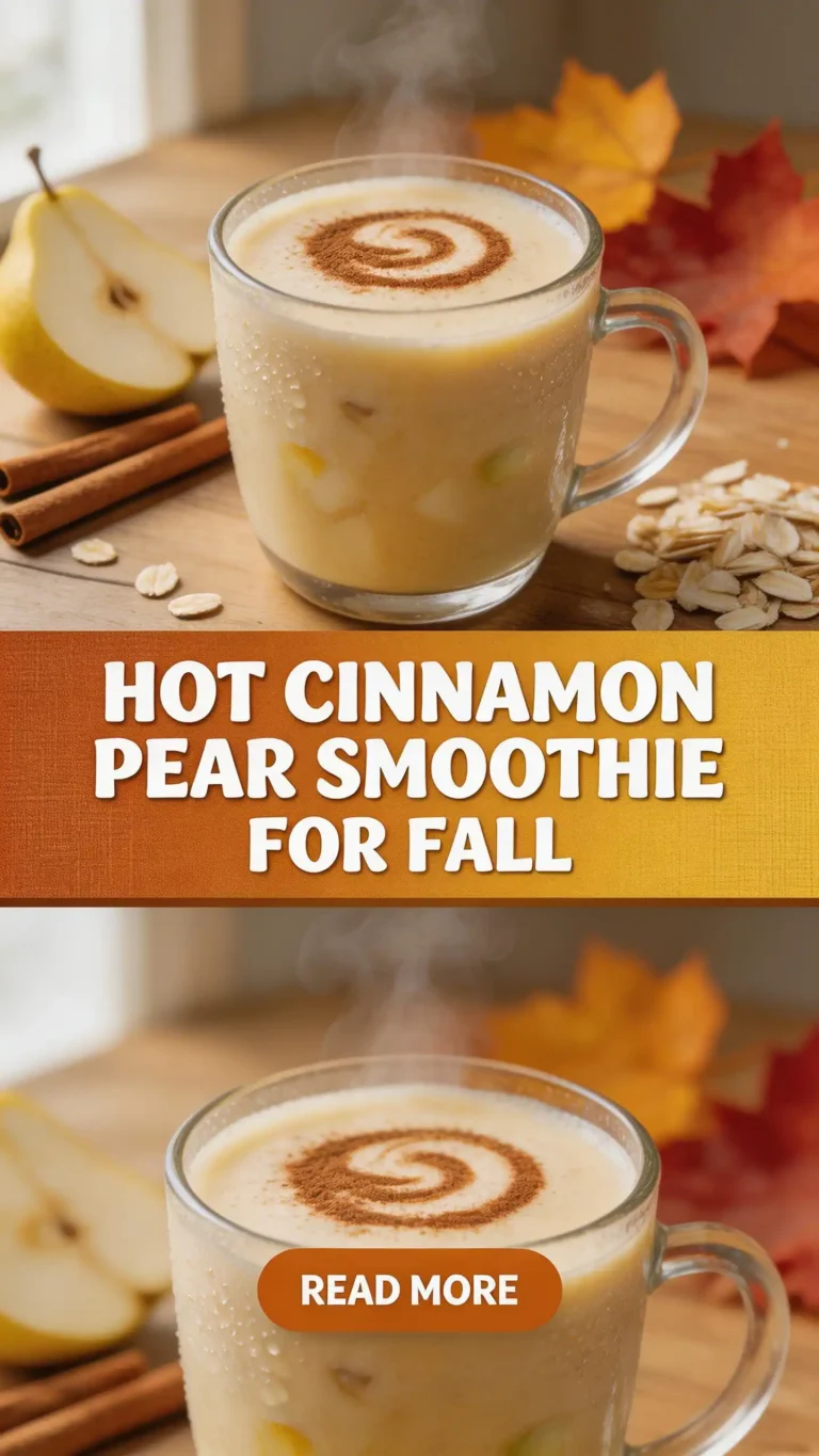 Hot Cinnamon Pear Smoothie for Fall
