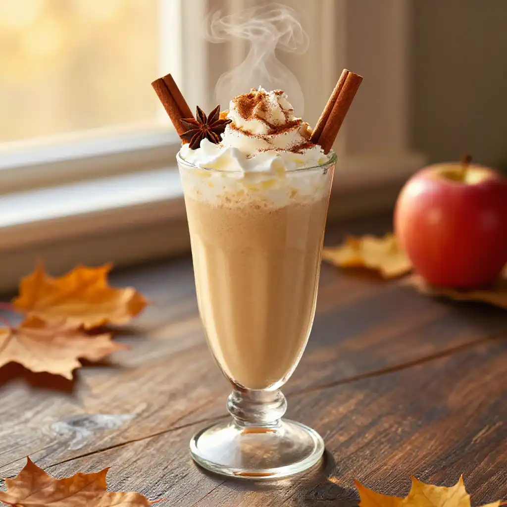 Hot Spiced Apple Cider Smoothie for Fall Evenings plated dish