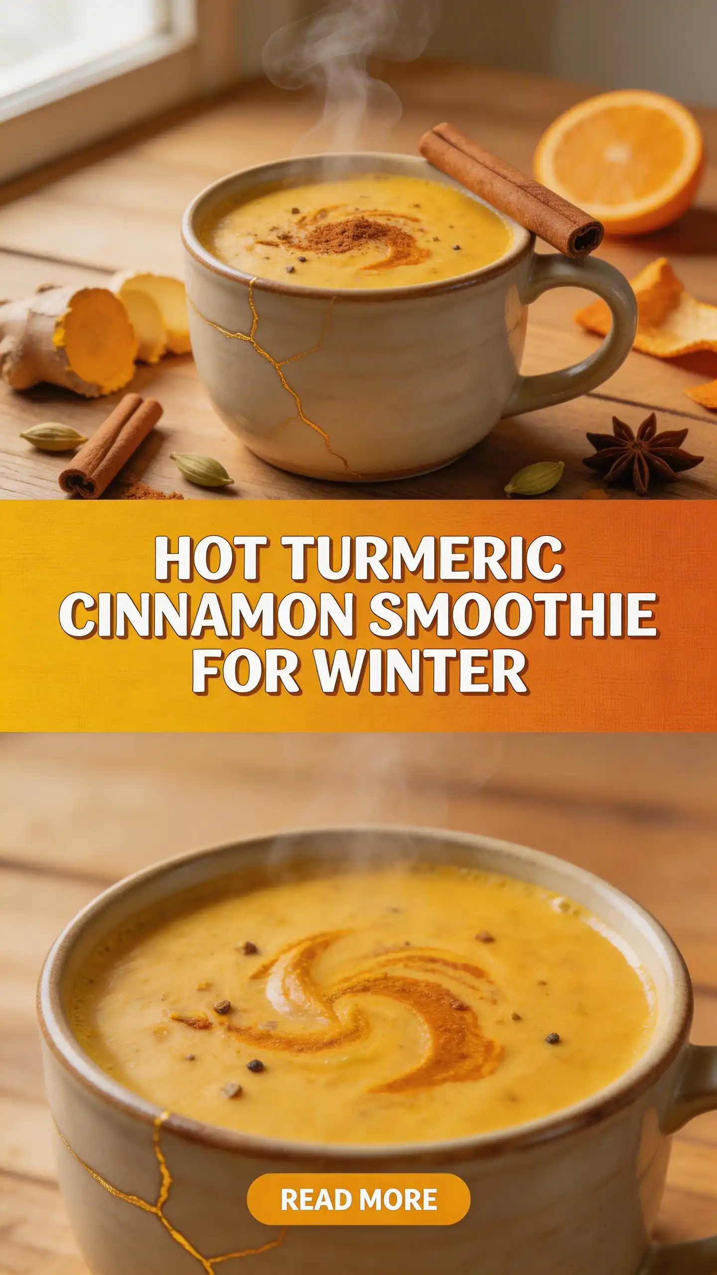 Hot Turmeric Cinnamon Smoothie for Winter