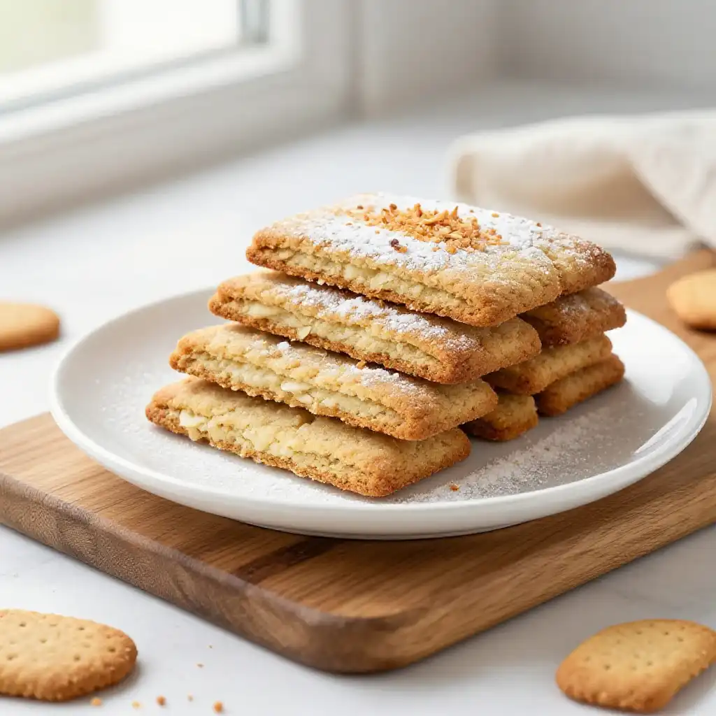 Icebox Graham Cracker Cookies plated dish