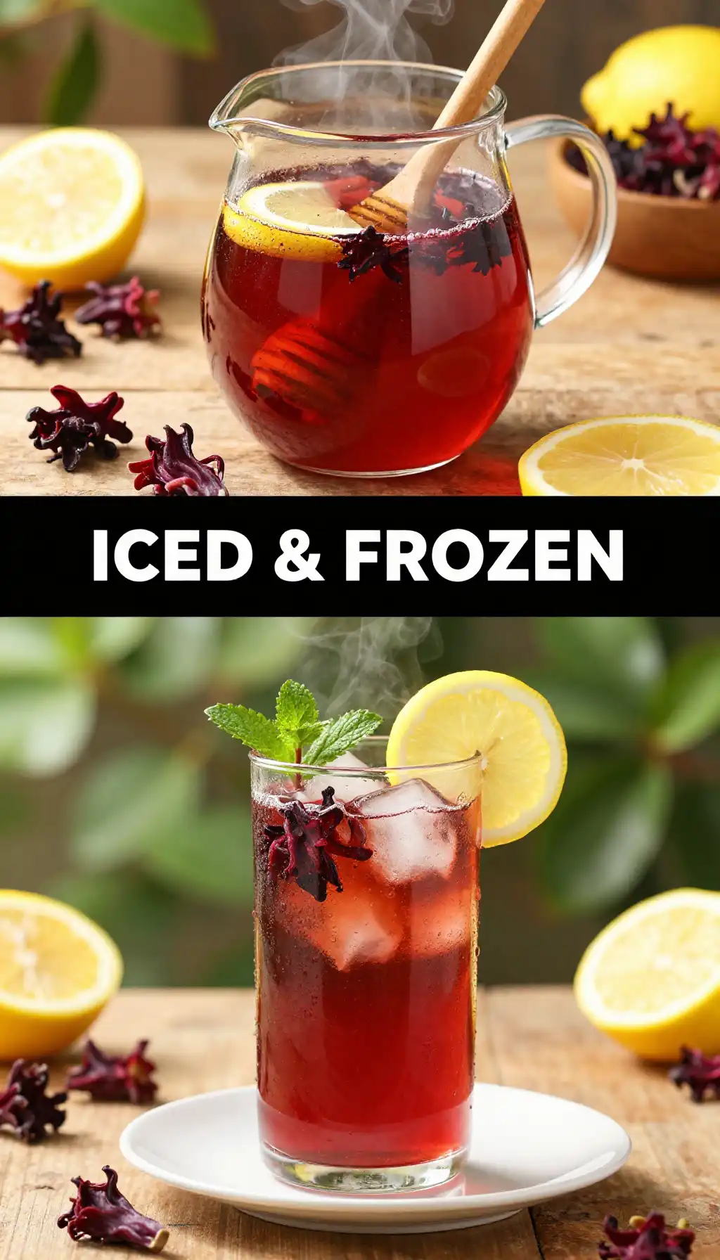 Iced Hibiscus Tea Lemonade pinterest pin