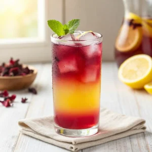 Iced Hibiscus Tea Lemonade: Summer Hydration Recipe