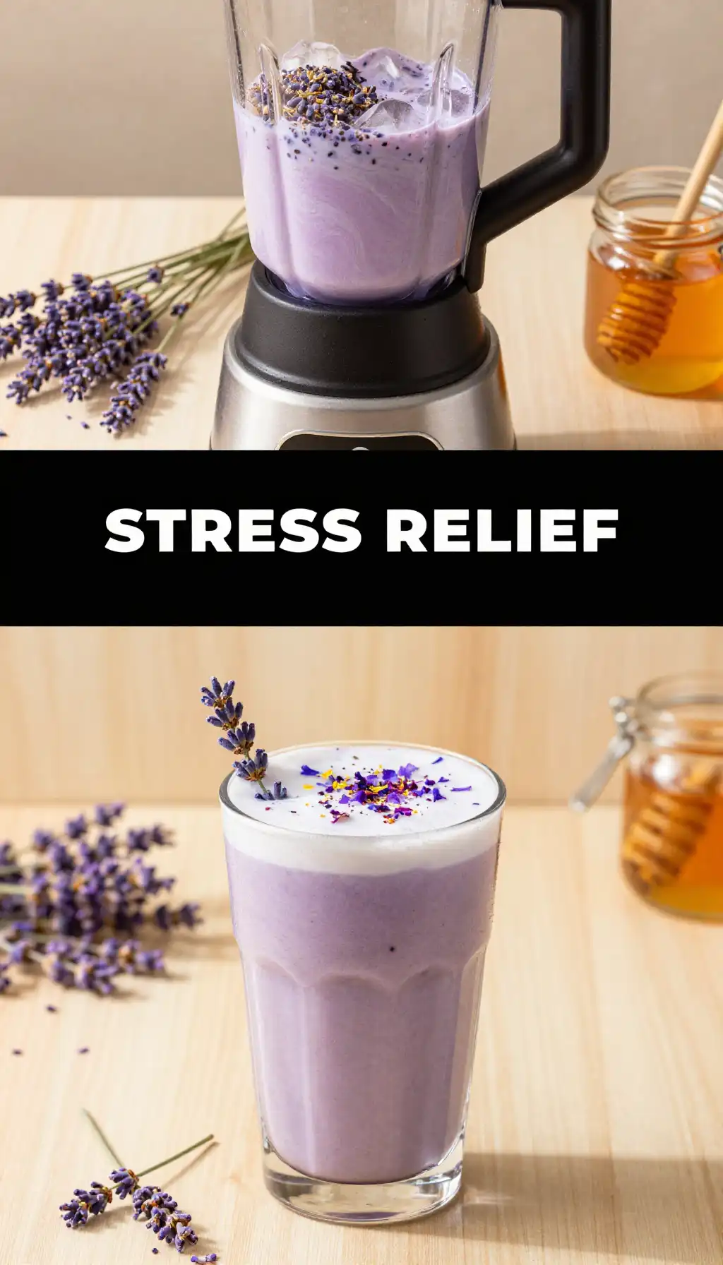 Iced Lavender Latte Smoothie for Summer Calm