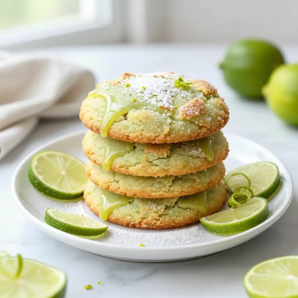 Key Lime Sugar Cookies plated dish
