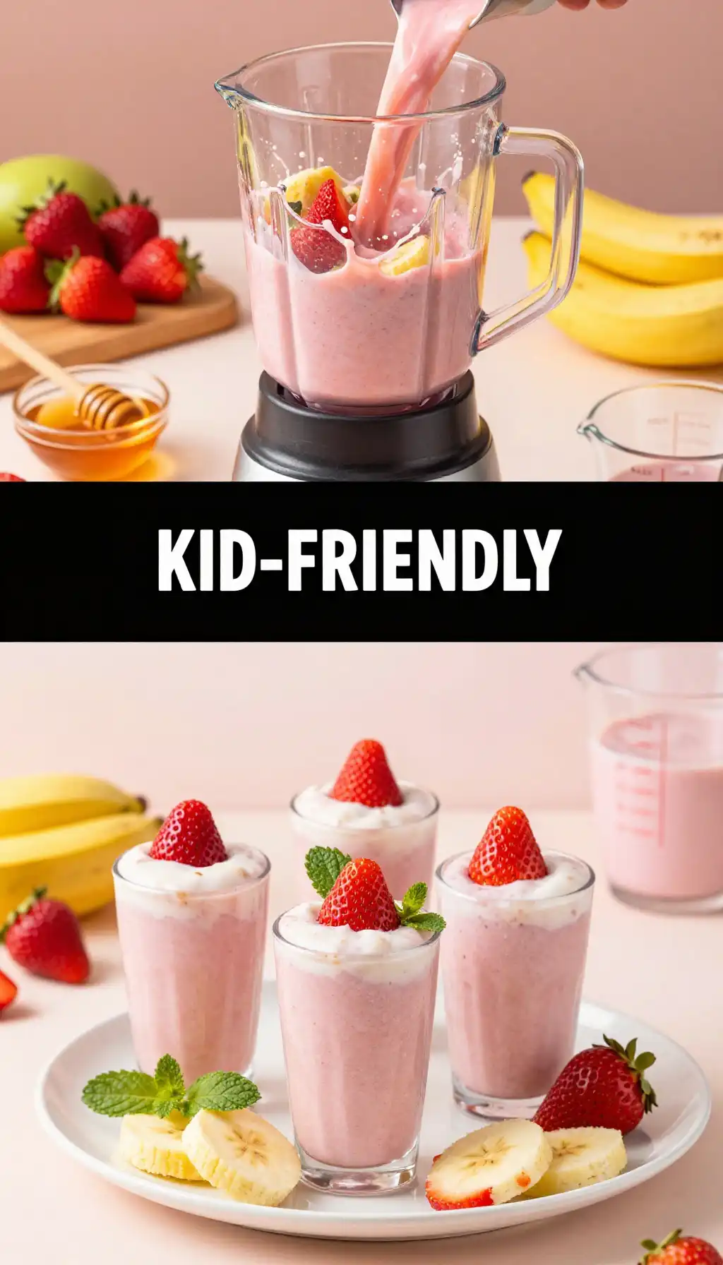 Kid-Friendly Strawberry Banana Yogurt Smoothie Pops pinterest pin