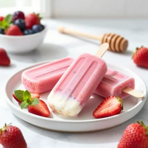 Healthy Strawberry Banana Yogurt Smoothie Pops for Kids