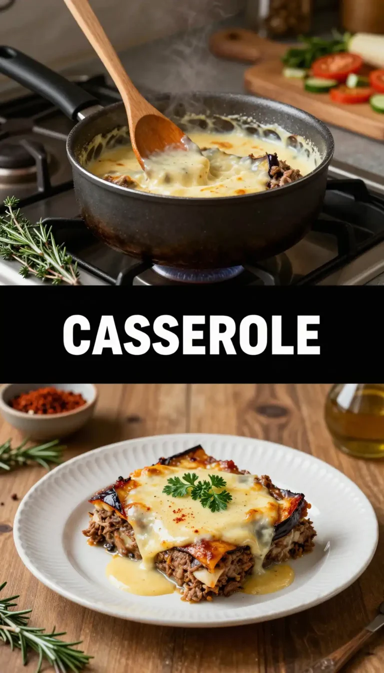 Lamb Moussaka with Creamy White Sauce