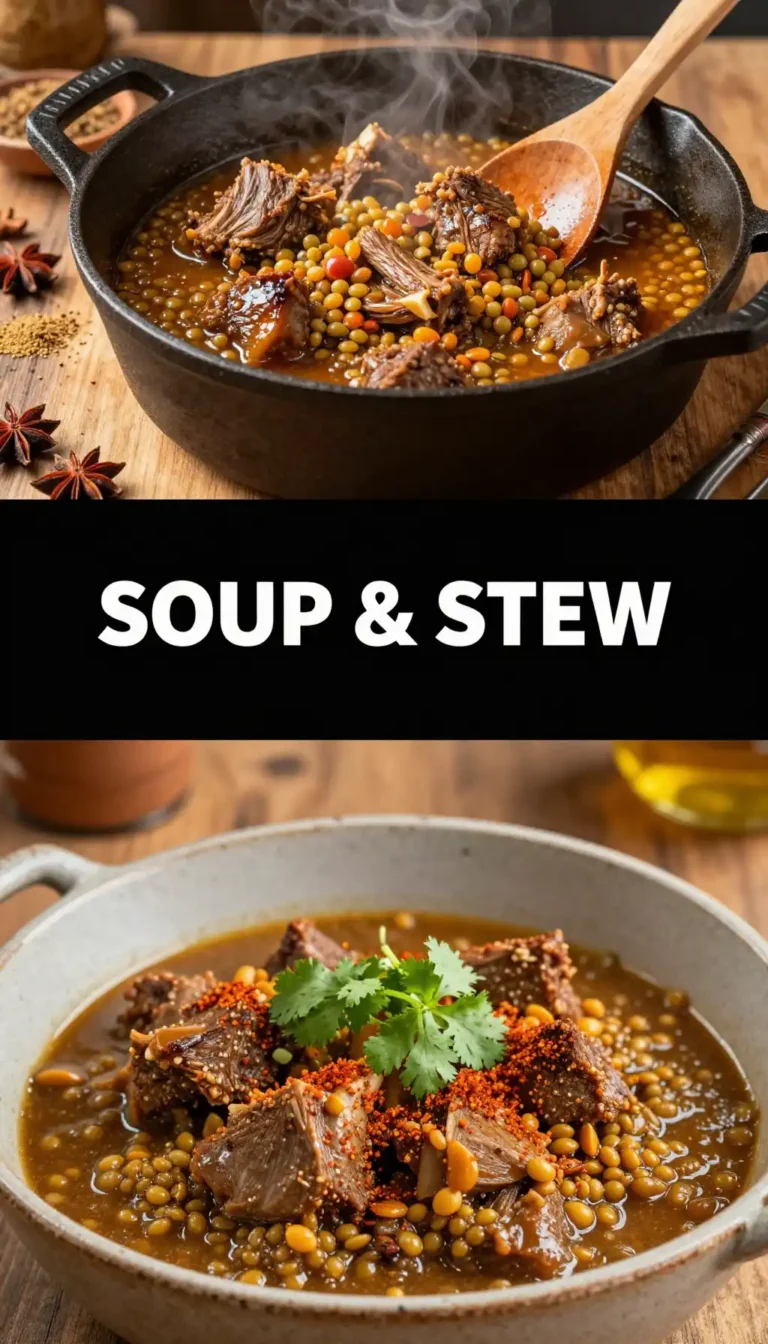 Lamb and Lentil Stew with Warm Moroccan Spices