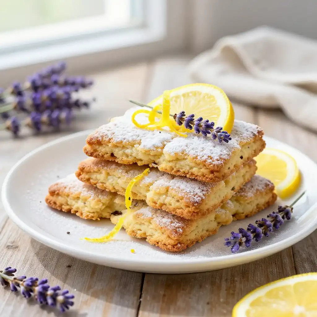 Lavender And Lemon Shortbread plated dish