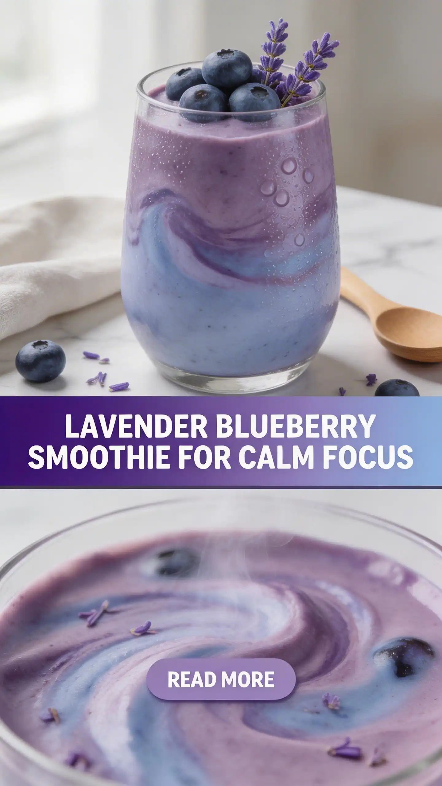 Lavender Blueberry Smoothie for Calm Focus